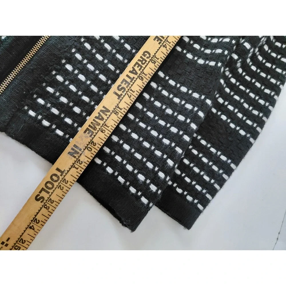 Banana Republic Basket Weave Black/White Zip Up‎ Cardigan/Jacket Size XS